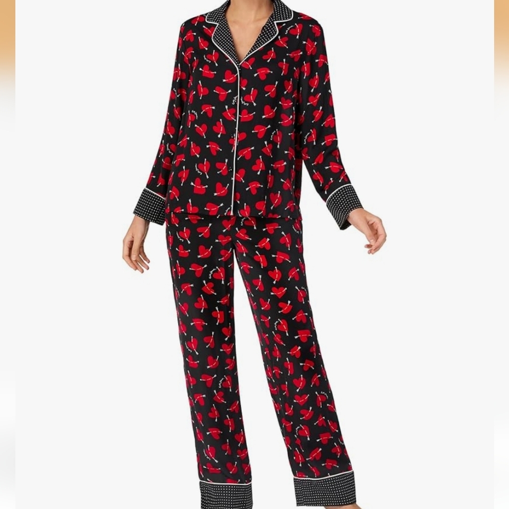 Kate Spade New York Women's Cupid Hearts 2-Piece Pajama Set Size Small